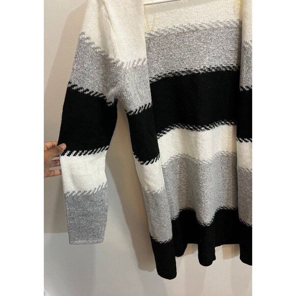 Fortune + Ivy Stitch Fix Colorblock Long Duster Cardigan Minimalist Fall Chic - Picture 3 of 10